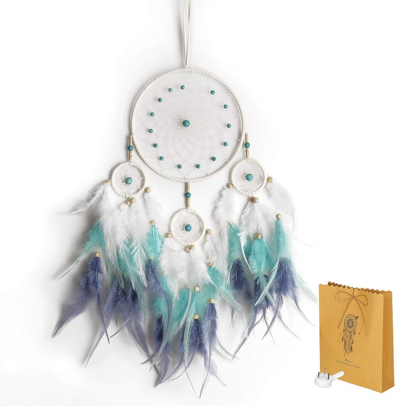 Keponbee Boho Dream Catcher Home Decor for Girls Bedroom, Dream Catcher Room Decor Unique Find Blue Dream Catchers - Image 1